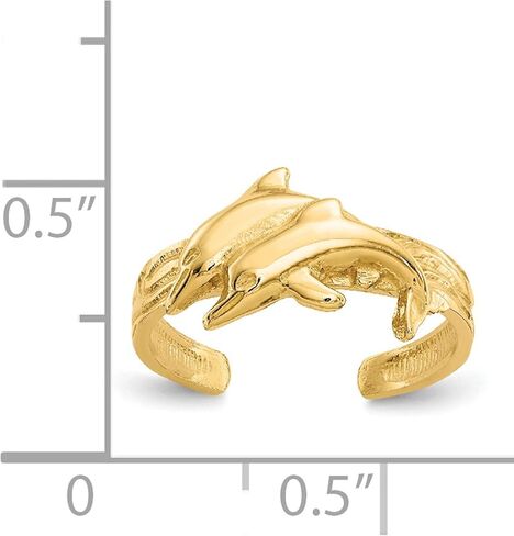 14K Yellow Gold Dolphin Toe Ring - Jewelry By Sweet Pea in Saudi Arabia