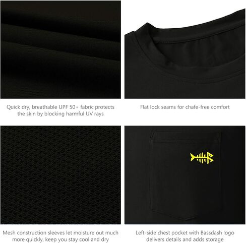 BASSDASH Men’s UPF 50+ Performance Long Sleeve T-Shirt UV Sun Protection Fishing Hiking Sports Shirts in Kuwait