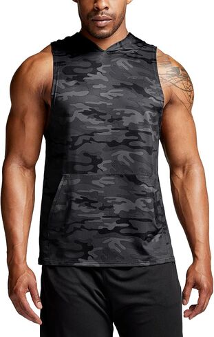TSLA 2 Pack Men's Muscle Tank Tops, Dry Fit Sleeveless Hoodie Workout Shirts, Cut Off Athletic Gym Shirt in Saudi Arabia