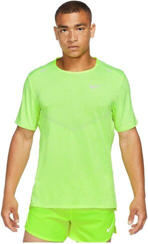 تيشيرت الجري Dri-FIT Rise 365 بأكمام قصيرة من Nike للرجال (فولت/فضي عاكس) مقاس كبير in Kuwait