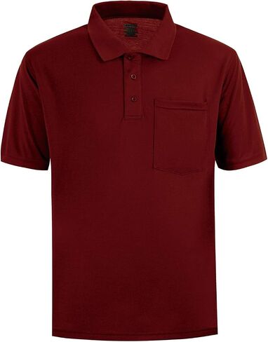 MOHEEN Men's Short Sleeve Polo Shirt Moisture Wicking Performance Dry Fit Golf Polo with Pocket in Kuwait