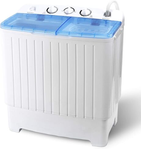 JupiterForce 2 In 1 Portable Mini Compact Twin Tub Washing Machine 17.6 LB Laundry Washer Spinner Combo Machine w/Timer Control, Gravity Drain and Inlet Water Hose for Apartment,Dorms and RV in Kuwait