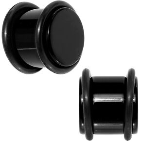 Body Candy Black Acrylic Straight Ear Gauge Plug Pair 13mm in Kuwait