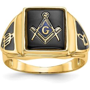 Diamond2Deal 14k Yellow Gold Men's Masonic Ring in Saudi Arabia