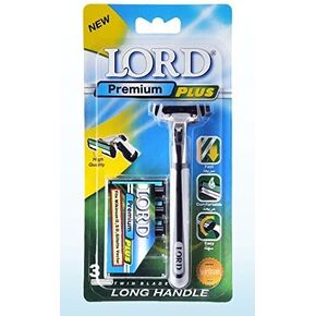 Lord II Razor with Long Rubber Handle ATRA Compatible Twin Blade Razor and 1 Pack of 3 cartridges in Saudi Arabia