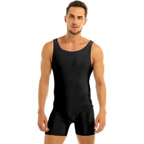 XUNZOO Men's One Piece Stretchy Bodywear Sleeveless Tank Vest Leotard Workout Biketard Bodysuit in Kuwait