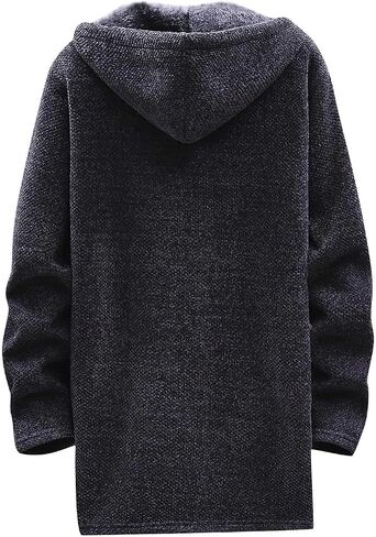 Ymosrh Mens Coats Winter and Men's Fashion Loose Cardigan Warm Lapel Hooded Jacket Sweater Coats Jackets Big Tall in Saudi Arabia