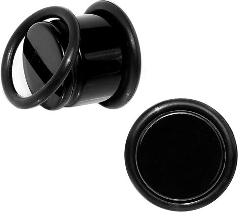 Body Candy Black Acrylic Straight Ear Gauge Plug Pair 13mm in Saudi Arabia