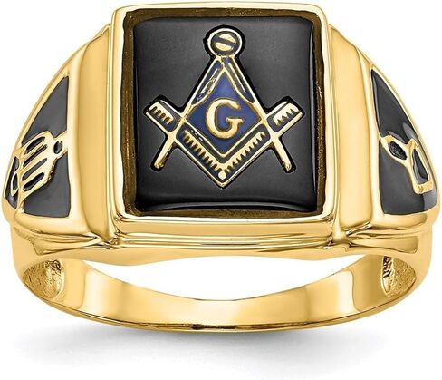 Diamond2Deal 14k Yellow Gold Men's Masonic Ring in Saudi Arabia