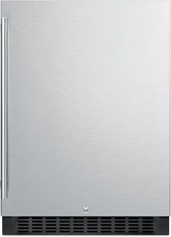 Summit SPR627OS Outdoor Built-In Undercounter All-Refrigerator with Glass Shelves and Lock, 24", Stainless Steel/Black in Saudi Arabia