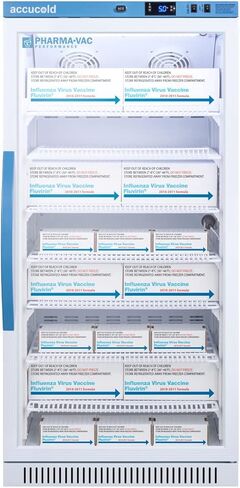 Summit Appliance ARG8PV Pharma-Vac Performance Series 8 Cu.Ft. Upright Commercial Vaccine All-refrigerator with Glass Door, Automatic Defrost, Digital Thermostast and White Cabinet in Kuwait