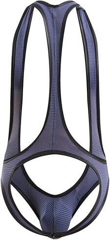 Men's Jockstrap Leotard Sexy Mesh Jumpsuits Wrestling Singlet Bodysuit G-String Underwear in Kuwait