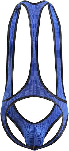 Men's Jockstrap Leotard Sexy Mesh Jumpsuits Wrestling Singlet Bodysuit G-String Underwear in Kuwait