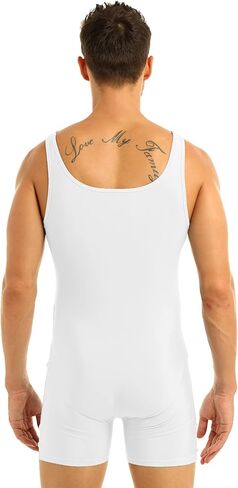 XUNZOO Men's One Piece Stretchy Bodywear Sleeveless Tank Vest Leotard Workout Biketard Bodysuit in Saudi Arabia