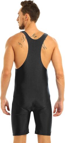 XUNZOO Men's One Piece Stretchy Bodywear Sleeveless Tank Vest Leotard Workout Biketard Bodysuit in Saudi Arabia