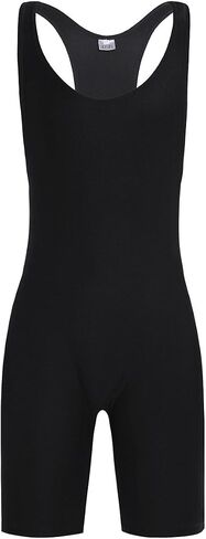 XUNZOO Men's One Piece Stretchy Bodywear Sleeveless Tank Vest Leotard Workout Biketard Bodysuit in Saudi Arabia