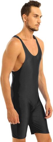 XUNZOO Men's One Piece Stretchy Bodywear Sleeveless Tank Vest Leotard Workout Biketard Bodysuit in Saudi Arabia