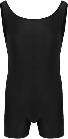 XUNZOO Men's One Piece Stretchy Bodywear Sleeveless Tank Vest Leotard Workout Biketard Bodysuit in Kuwait