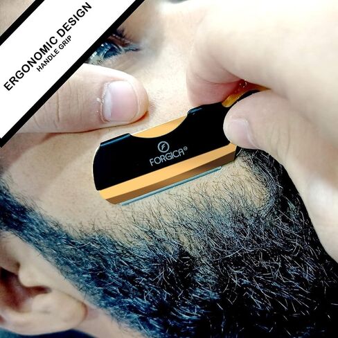 Barber Straight Razor Professional Straight Edge Razor for Men -100 Derby Blades Double Ring Barber Razor Compatible with Double Edge Blade Beard Shaping tool (Black) in Saudi Arabia