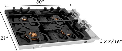 ZLINE 30 in. Dropin Cooktop with 4 Gas Brass Burners and Black Porcelain Top (RC-BR-30-PBT) in Saudi Arabia