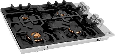ZLINE 30 in. Dropin Cooktop with 4 Gas Brass Burners and Black Porcelain Top (RC-BR-30-PBT) in Saudi Arabia
