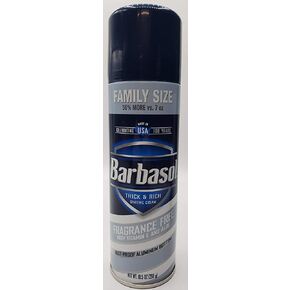 Barbasol Thick & Rich Shaving Cream (with Vitamin E & Aloe) - Fragrance Free -10.5 oz can in Kuwait