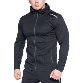 BROKIG Men's Full-Zip Athletic Hoodies,Workout Training Sport Muscle Sweatshirt…
