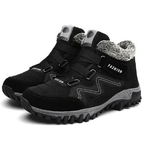 LELEBEAR Fleekcomfy Snowy Leather Ankle Boots, Winter Thermal Thickening Hiking Boots, High Top Thick Bottom Non-Slip Shoes in Kuwait