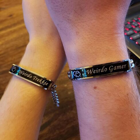 Icamer Couples Bracelets with Elegant Design - Personalized Stainless Steel Bracelet - Custom Engraving for Men and Women - Relationship Matching Couple Jewelry Gift For Her and Him in Saudi Arabia