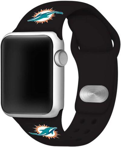 GAME TIME Miami Dolphins Silicone Sport Watch Band Compatible with Apple Watch in Kuwait