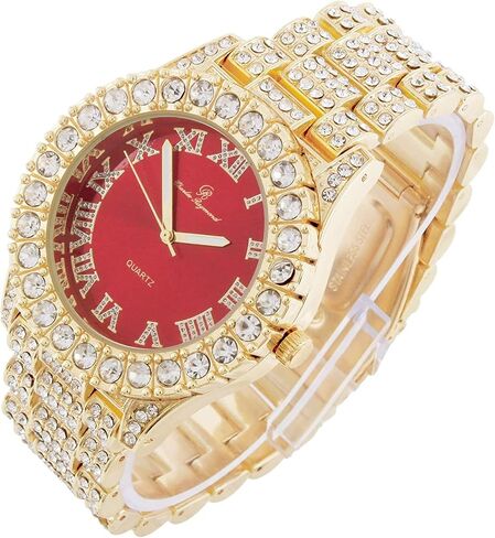 Ice on Blast! Bling'ed Out Hip Hop Rolly Looks w/Ice on Watch & Jewelry -Your Choice of Matching Zig Zag Bling'ed Out Necklace Set or Necklace & Bracelet Set - ZZ Sets in Kuwait