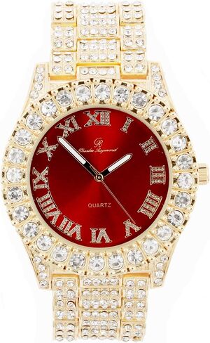 Ice on Blast! Bling'ed Out Hip Hop Rolly Looks w/Ice on Watch & Jewelry -Your Choice of Matching Zig Zag Bling'ed Out Necklace Set or Necklace & Bracelet Set - ZZ Sets in Kuwait