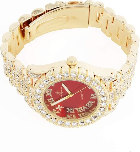 Ice on Blast! Bling'ed Out Hip Hop Rolly Looks w/Ice on Watch & Jewelry -Your Choice of Matching Zig Zag Bling'ed Out Necklace Set or Necklace & Bracelet Set - ZZ Sets in Kuwait