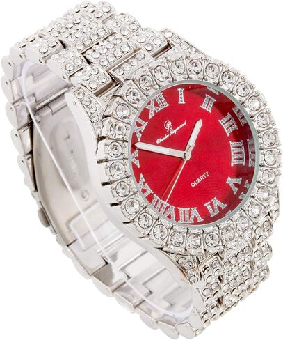 Ice on Blast! Bling'ed Out Hip Hop Rolly Looks w/Ice on Watch & Jewelry -Your Choice of Matching Zig Zag Bling'ed Out Necklace Set or Necklace & Bracelet Set - ZZ Sets in Kuwait