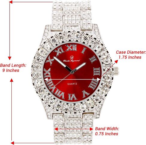 Ice on Blast! Bling'ed Out Hip Hop Rolly Looks w/Ice on Watch & Jewelry -Your Choice of Matching Zig Zag Bling'ed Out Necklace Set or Necklace & Bracelet Set - ZZ Sets in Kuwait