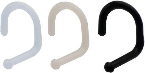 BodyJewelryOnline Bio-Pierce Nose Screw Retainer [3 Pieces] [Flesh/Black/Clear], 18 Gauge Bar Thickness, 1/4" Wearable Bar Length, Biocompatible, Polished Surface, Hypoallergenic, Lead/Nickel-Free in Saudi Arabia