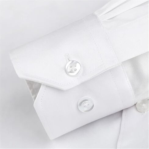 Kiioouu Men's Long Sleeve Non Iron Dress Shirt Single Patch Pocket Plain Regular Fit Formal Business Social Shirts in Saudi Arabia