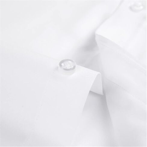 Kiioouu Men's Long Sleeve Non Iron Dress Shirt Single Patch Pocket Plain Regular Fit Formal Business Social Shirts in Saudi Arabia