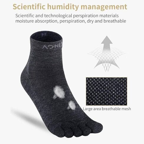 3 Pairs Cushion Ankle Running Socks for Men & Women, High Performance Athletic Five Toe Socks with Arch Support in Saudi Arabia