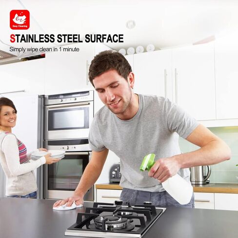 موقد غاز مقاس 12 بوصة، موقد غاز GASLAND Chef GH30BF مدمج بشعلتين، قابل للتحويل NG/LPG، موقد غاز مزدوج الشعلة مع حماية مزدوجة حرارية، زجاج أسود in Kuwait