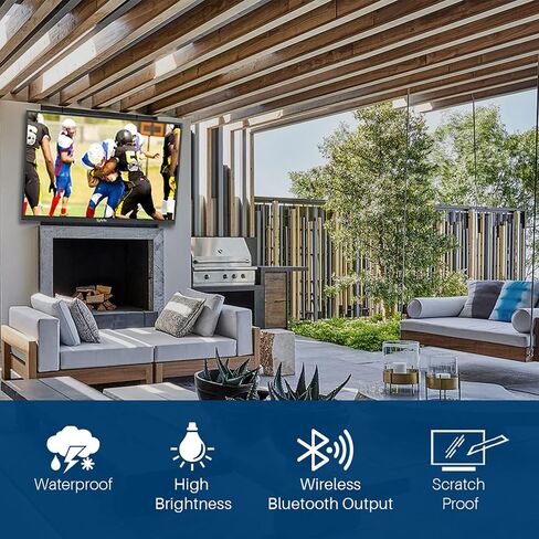 SYLVOX 55 Inch Outdoor TV, Waterproof 4K Smart TV, High Brightness,7x16(H) Commercial Grade, Supports Bluetooth & Wi-Fi, Suitable for Partial Sun(Deck Series 2022) in Saudi Arabia