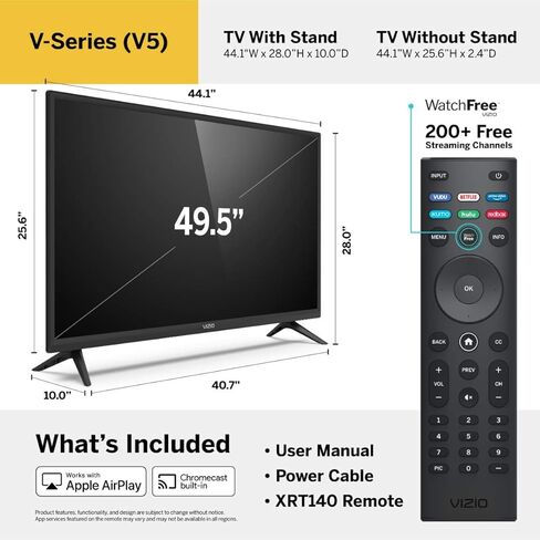VIZIO 50 Inch 4K Smart TV, V-Series UHD LED HDR Television with Apple AirPlay and Chromecast Built-in in Saudi Arabia