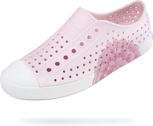 Native Shoes Jefferson Print Sneakers for Men, and Women - EVA Upper with Perforation Detailing, Slip-On Style, and Rubber Toe Milk Pink/Shell White/Marigold Men's 12, Women's 14 Medium in Saudi Arabia