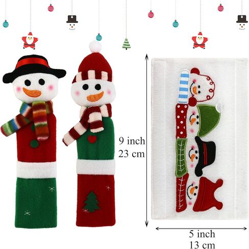 Athoinsu 3 قطع من أغطية مقابض ثلاجة عيد الميلاد على شكل رجل ثلج، أجهزة مطبخ لعطلات عيد الميلاد، 9 بوصة in Kuwait
