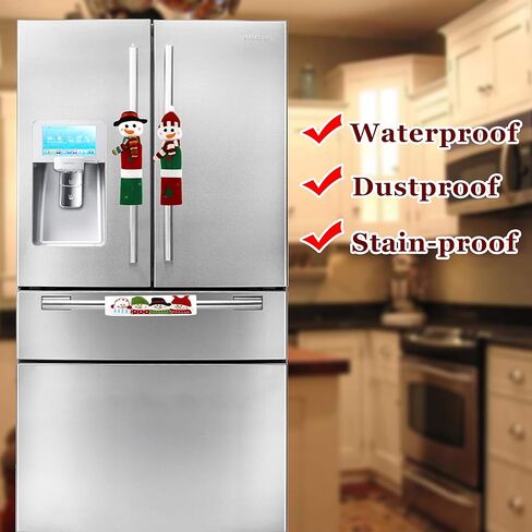 Athoinsu 3 قطع من أغطية مقابض ثلاجة عيد الميلاد على شكل رجل ثلج، أجهزة مطبخ لعطلات عيد الميلاد، 9 بوصة in Kuwait