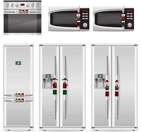 Athoinsu 3 قطع من أغطية مقابض ثلاجة عيد الميلاد على شكل رجل ثلج، أجهزة مطبخ لعطلات عيد الميلاد، 9 بوصة in Kuwait