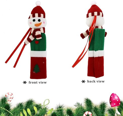 Athoinsu 3 قطع من أغطية مقابض ثلاجة عيد الميلاد على شكل رجل ثلج، أجهزة مطبخ لعطلات عيد الميلاد، 9 بوصة in Kuwait