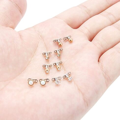 Lcolyoli 10PCS 14G Dermal Anchor Tops CZ/Opal/Ball Base G23 Titanium Microdermals Body Piercing Jewelry for Women Men in Saudi Arabia