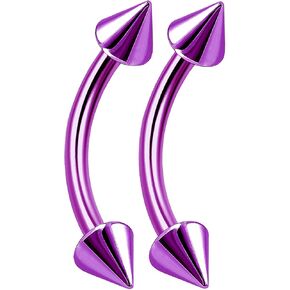 Bodyjewellery 2 قطعة 16 جرام منحني الحديد أقراط التيتانيوم الزنمة الدائري الشفاه اللولب محارة الرخ الغضروف مسمار بار B2NCH-اختيار اللون in Kuwait