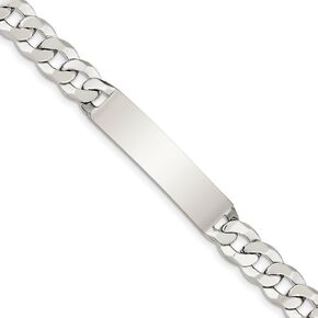 Solid 925 Sterling Silver ID Bracelet - with Secure Lobster Lock Clasp (10mm) in Kuwait